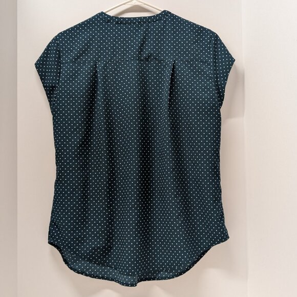 Fun 2 Fun Lillian V-Neck Blouse in Dark Green - Picture 4 of 8